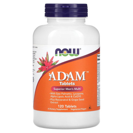Мультивітаміни для чоловіків, ADAM, Superior Men's Multi, Now Foods, покращена формула, 120 таблеток