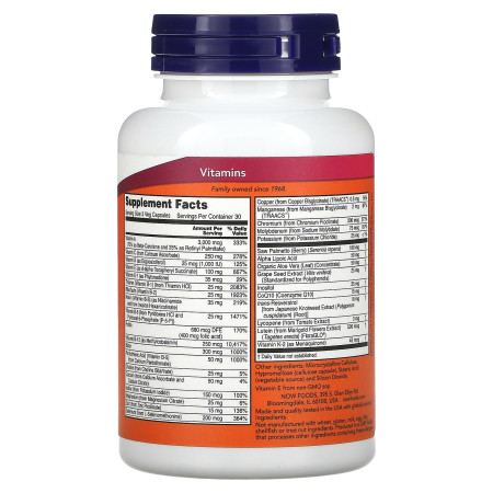 Мультивитамины для мужчин, ADAM, Superior Men's Multi, NOW Foods, 90 растительных капсул