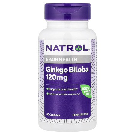 Гінкго білоба, Ginkgo Biloba, Natrol, 120 мг, 60 капсул