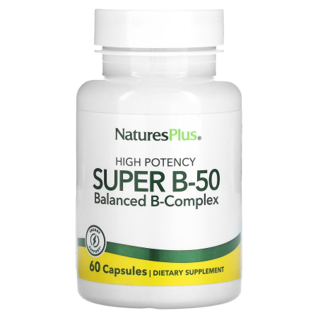 Вітаміни B-50, Super B-50, Nature's Plus, 60 вегетаріанських капсул