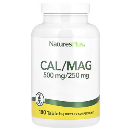 Кальций и магний, Cal/Mag, Nature's Plus, 500/250 мг, 180 таблеток 