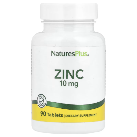 Цинк, Zinc, Nature's Plus, 10 мг, 90 таблеток