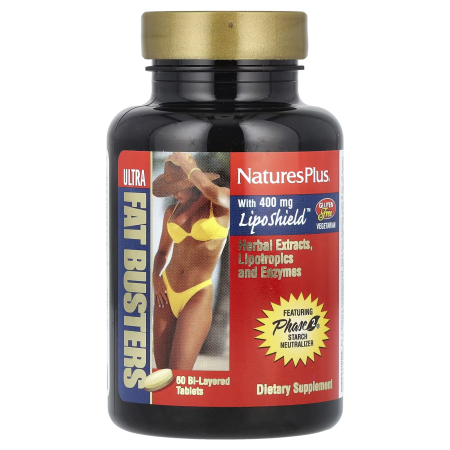 Жироспалювач, Ultra Fat Busters, Nature's Plus, 60 двошарових таблеток
