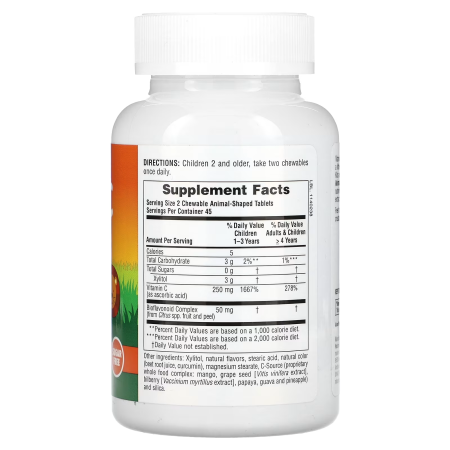 Витамин С жевательный, Vitamin C, Nature's Plus, Animal Parade, 90 таблеток, со вкусом апельсинового сока, без сахара, 90 таблеток в форме животных