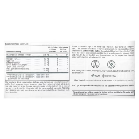 Вітаміни для дітей, Multi-Vitamin and Mineral, Nature's Plus, Animal Parade, зі смаком кавуна, 180 жувальних цукерок у формі тварин