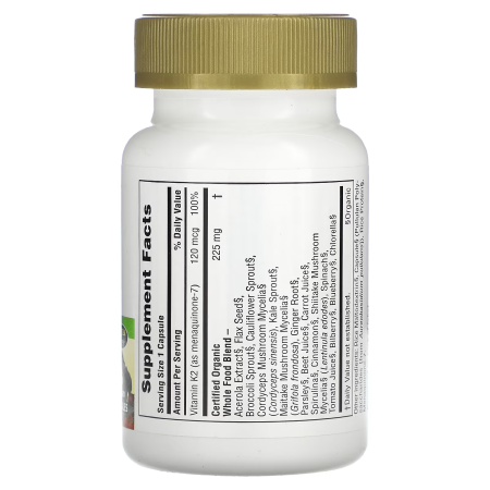 Вітамін К2, Vitamin K2, Nature's Plus, Source of Life Garden, 60 рослинних капсул