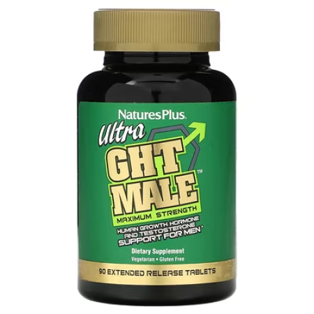 Підвищення тестостерону ультра, Ultra GHT Male, Nature's Plus, для чоловіків, 90 таблеток з розширеним вивільненням