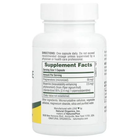 Прегненолон Ультра, Ultra Pregnenolone, Nature's Plus, 60 капсул