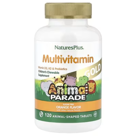 Мультивітаміни для дітей, Children's Chewable Multivitamin, Nature's Plus, Animal Parade, смак апельсину, 120 жувальних таблеток у формі тварин