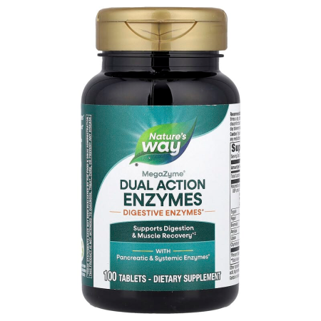 Травні ферменти подвійної дії, Mega-Zyme, Systemic Enzymes, Nature's Way, 100 таблеток
