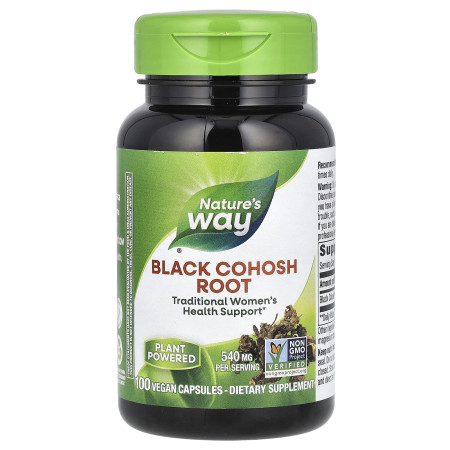 Клопогон кистевидний (Циміцифуга), Black Cohosh Roo, Nature's Way, коінь, 540 мг, 100 веганських капсул
