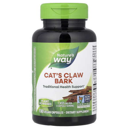 Котячий кіготь, Cat's Claw Bark, Nature's Way, кора, 100 веганських капсул (485 мг на капсулу)