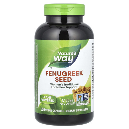 Пажитник, Fenugreek Seed, Nature's Way, насіння, 320 веганських капсул (565 мг на капсулу)