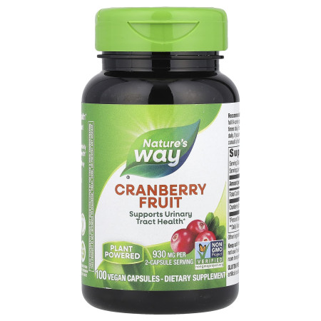 Клюква, Cranberry Fruit, Nature's Way, 100 веганских капсул (465 мг на капсулу)