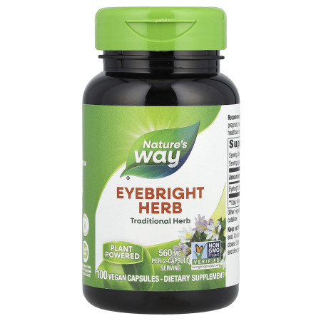 Очанка, Eyebright Herb, Nature's Way, 100 веганських капсул (280 мг на капсулу)