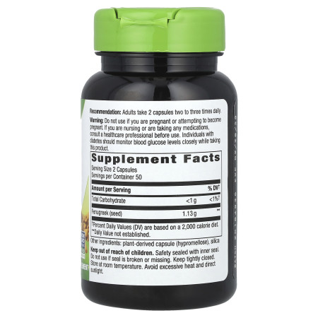 Пажитник, Fenugreek, Nature`s Way, насіння, 1130 мг, 100 веганських капсул (565 мг на капсулу)