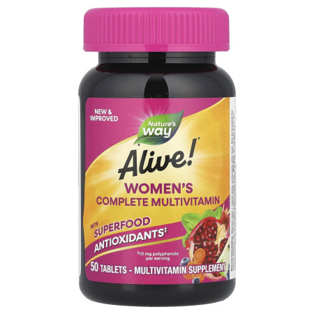 Мультивітаміни для жінок, Alive! Women's Complete Multivitamin, Nature's Way, 50 таблеток
