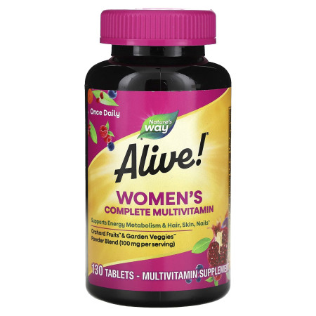 Мультивітаміни для жінок, Alive! Women's Complete Multivitamin, Nature's Way, 130 таблеток