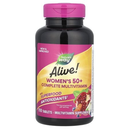 Мультивітаміни для жінок віком від 50 років, Alive!® Women's 50+ Complete Multivitamin, повний комплекс, 110 таблеток