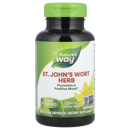 Звіробій, St. John's Wort Herb, Nature's Way, трава, 180 веганських капсул (350 мг на капсулу)