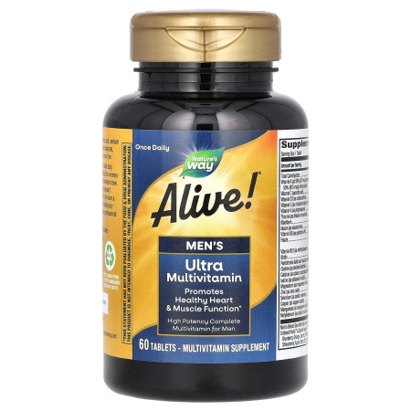 Мультивітаміни для чоловіків Alive! Men's Ultra Multivitamin, Nature's Way, 60 таблеток