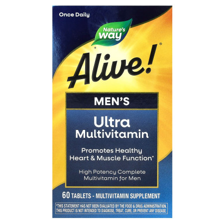 Мультивітаміни для чоловіків Alive! Men's Ultra Multivitamin, Nature's Way, 60 таблеток