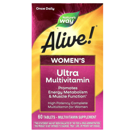 Мультивитамины для женщин, Alive!, Women's Ultra Multivitamin, Nature's Way, 60 таблеток