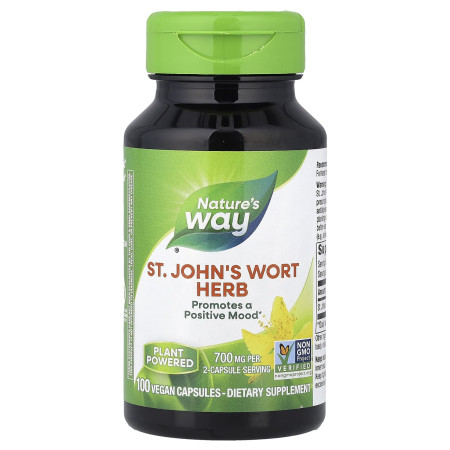 Звіробій, St. John's Wort Herb, Nature's Way, трава, 100 веганських капсул (350 мг на капсулу)