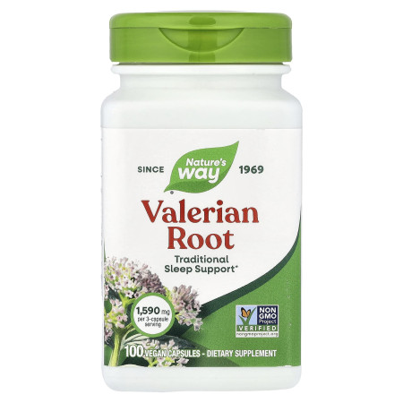 Валеріана, Valerian Root, Nature's Way, корінь, 100 веганських капсул (530 мг на капсулу)
