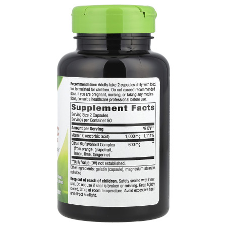 Вітамін С з біофлавоноїдами, Vitamin C with Bioflavonoids, Nature`s Way, 100 капсул