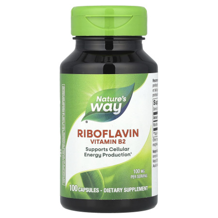 Рибофлавін, вітамін B2, Riboflavin, Vitamin B2, Nature's Way, 100 мг, 100 капсул