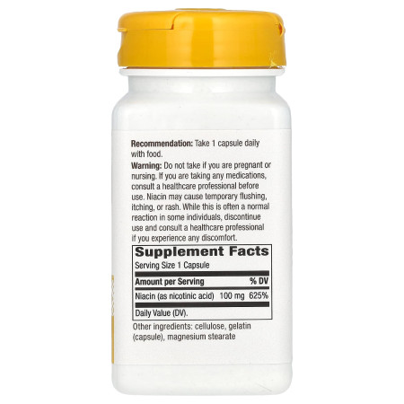 Ниацин, Niacin, Nature's Way, 100 мг, 100 капсул