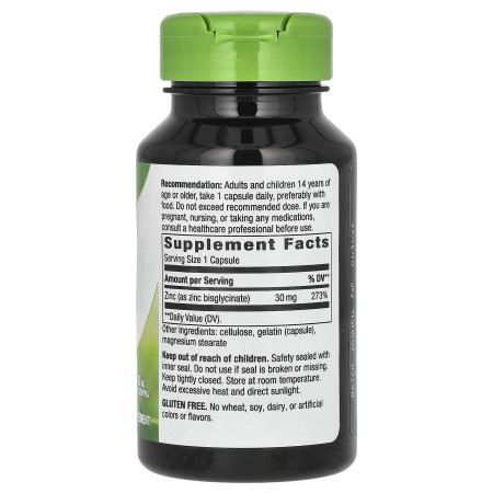 Цинк хелат, Zinc Chelate, Nature's Way, 30 мг, 100 капсул