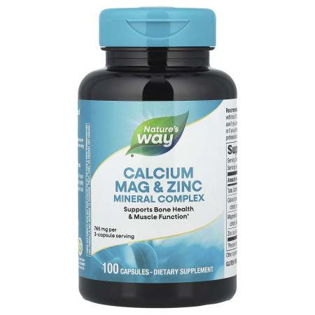 Кальцій, магній, цинк, Calcium Mag & Zinc Mineral Complex, Nature's Way, комплекс, 100 капсул
