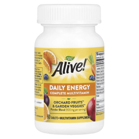 Мультивітаміни та мінерали, Alive! Daily Energy, Complete Multivitamin, Nature's Way, 60 таблеток