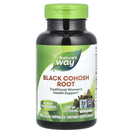 Клопогон кистевидний (Чорний кохош), Black Cohosh, Nature's Way, корінь, 540 мг, 180 веганських капсул