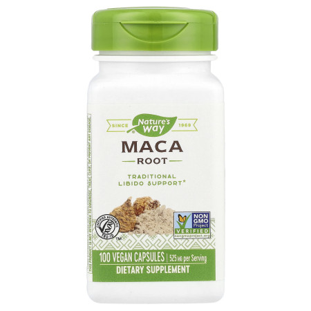 Мака, Maca Root, Nature's Way, корінь, 525 мг, 100 веганських капсул