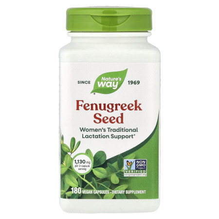 Пажитник, Fenugreek Seed, Nature's Way, насіння, 1130 мг, 180 веганських капсул (565 мг на капсулу)