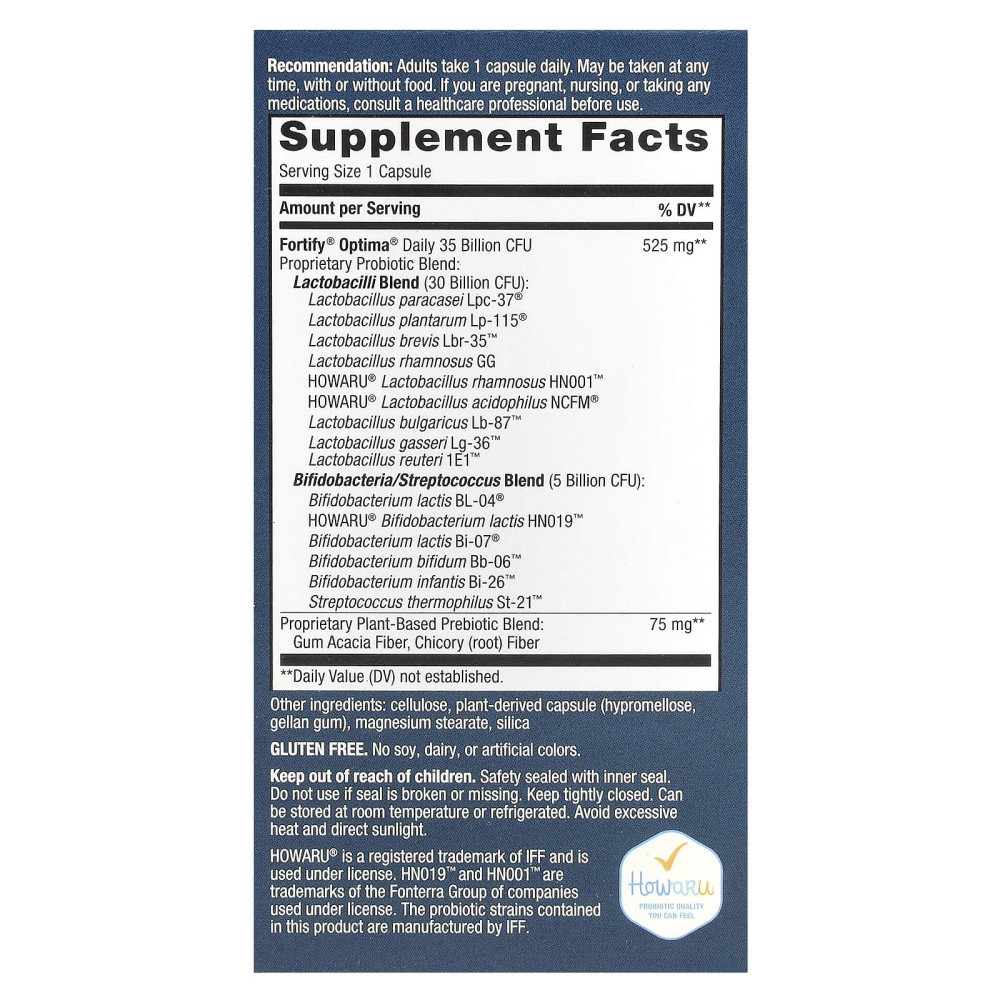 Пробіотики та пребіотики, Fortify Optima, Daily Probiotic + Prebiotics, Natures Way, щоденний догляд, 35 млрд КУО, 30 капсул з відстроченим вивільненням