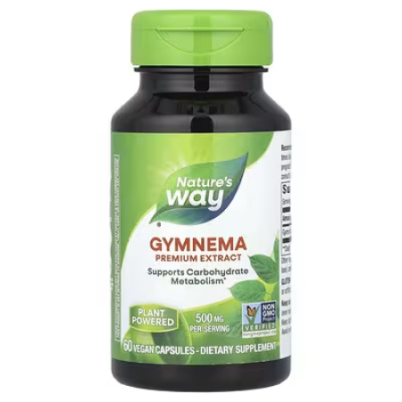 Джімнема стандартизована, Gymnema, Nature's Way, 500 мг, 60 вегетаріанських  капсул