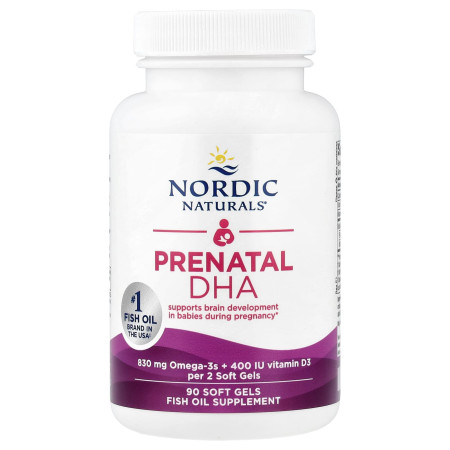 Докозагексаеновая кислота для беременных, Prenatal DHA, Nordic Naturals, 90 гелевых капсул