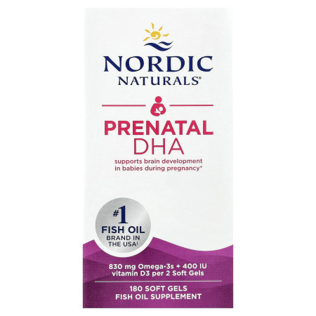 Докозагексаеновая кислота для беременных, Prenatal DHA, Nordic Naturals, 60 гелевых капсул (250 мг на капсулу)