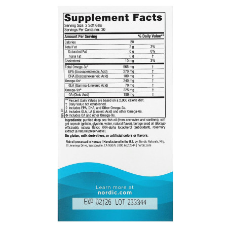 Омега 3-6-9, Complete Omega, Nordic Naturals, смак лимона, 60 гелевих капсул