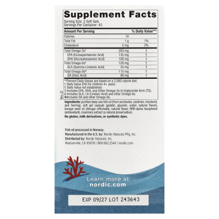 Омега комплекс для підлітків, Complete Omega Junior, Nordic Naturals, для дітей віком від 6 років, смак лимона, 90 гелевих міні-капсул