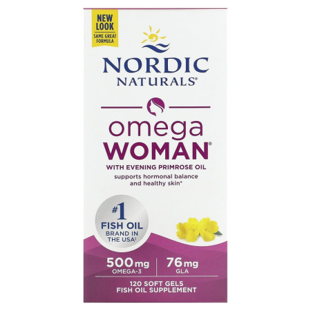 Омега-3 з олією вечірньої примули для жінок, Omega With Evening Primrose, Nordic Naturals, 120 гелевих капсул