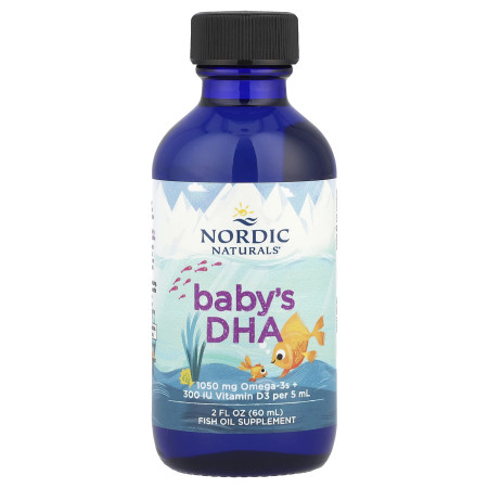 Рідкий риб'ячий жир для дітей + D3, Baby's DHA, Nordic Naturals, 60 мл