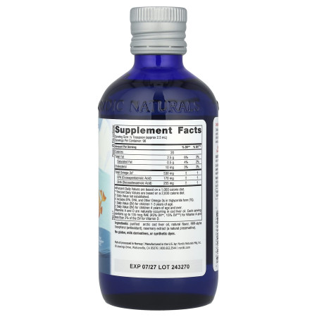 Рыбий жир для детей от 1 года, Children's DHA, Nordic Naturals, жидкий, клубника, 530 мг, 237 мл