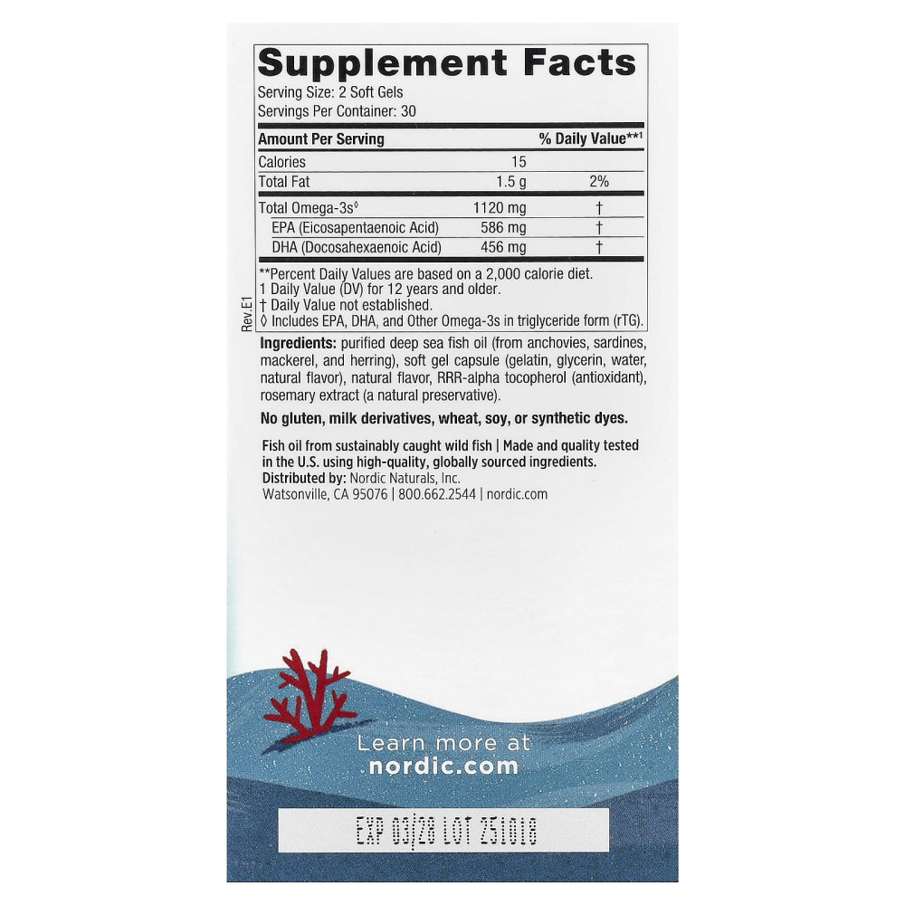 Омега для подростков, Teen, Ultimate Omega 2X, Nordic Naturals, от 12 лет, вкус клубники, 60 мини гелевых капсул