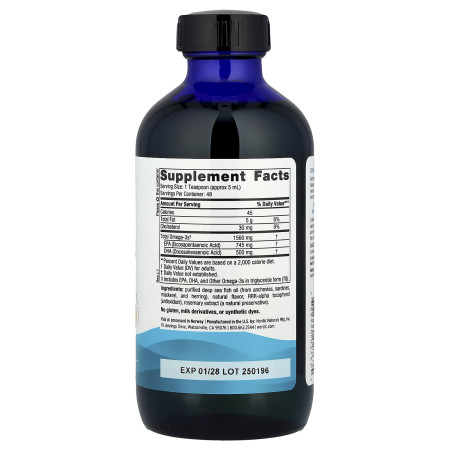 Рыбий жир, Омега-3, Omega-3, Nordic Naturals, лимон, 1560 мг, 237 мл