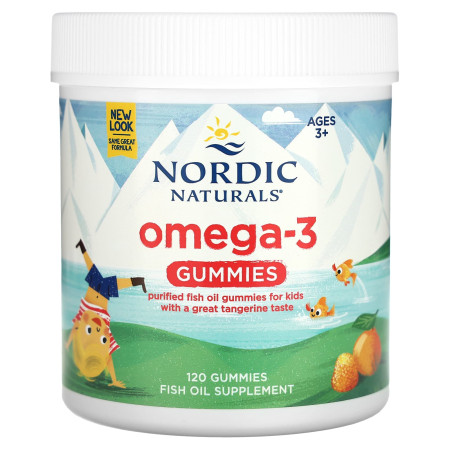 Омега-3, риб'ячий жир для дітей, Omega-3 Gummies, Nordic Naturals, для віку 3+, мандарин, 120 жувальних цукерок